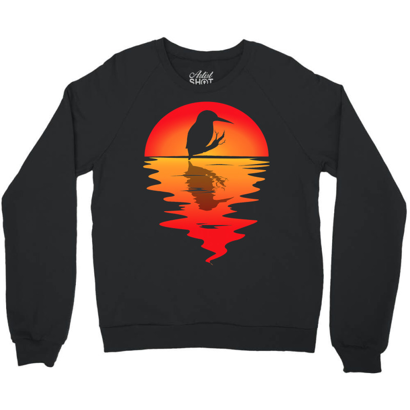 Vintage Sunset Kingfisher Bird Bird Watching Birdi Crewneck Sweatshirt by VailNatale | Artistshot