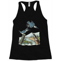 Watercolor Belted Kingfisher Bird Eat Fish Nature  Racerback Tank | Artistshot