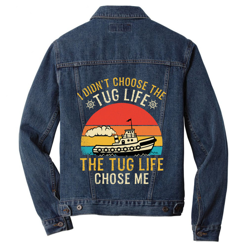 Tugboat Captain Funny Boating Sailor Sailing Men W Men Denim Jacket | Artistshot