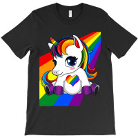 Unicorn With Lgbtq Flag Heart Lgbtq Color T-shirt | Artistshot