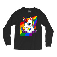 Unicorn With Lgbtq Flag Heart Lgbtq Color Long Sleeve Shirts | Artistshot