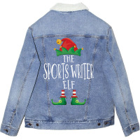 Sports Writer Elf Family Matching Christmas Pajama Unisex Sherpa-lined Denim Jacket | Artistshot