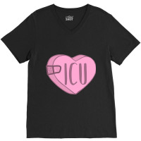 Valentines Day Icu Nurse Candy Heart With Bandaid  V-neck Tee | Artistshot