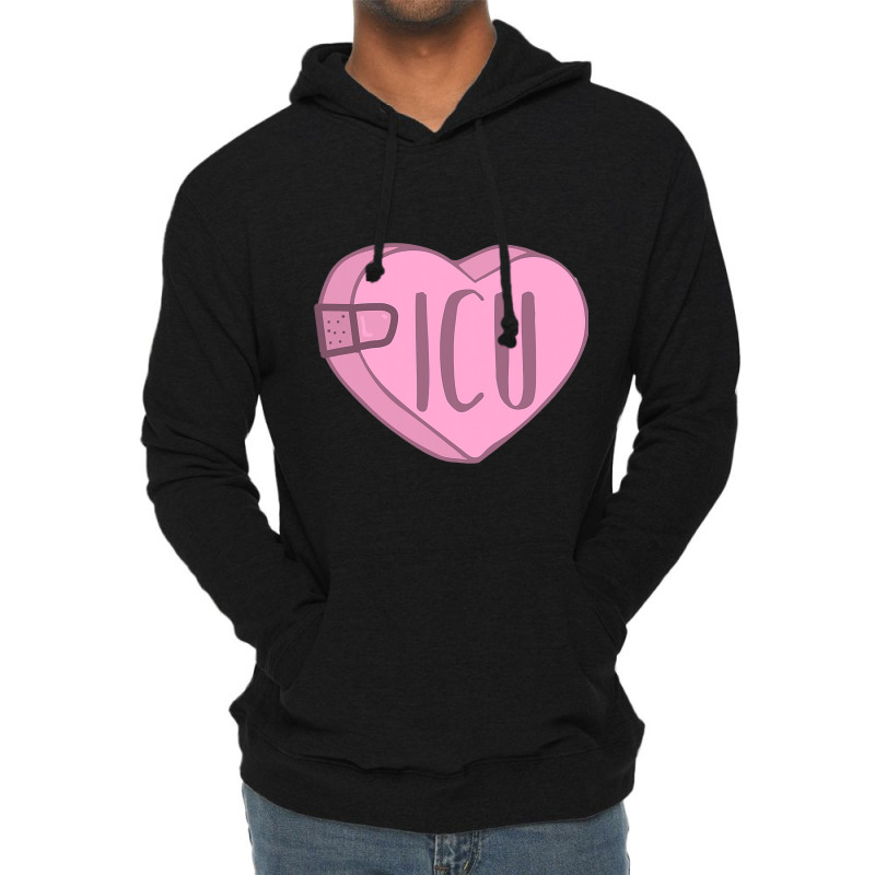 Valentines Day Icu Nurse Candy Heart With Bandaid  Lightweight Hoodie | Artistshot