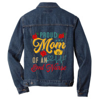 Vintage Proud Mom Of An Emt Nurse Mothers Day Flor Men Denim Jacket | Artistshot