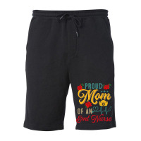 Vintage Proud Mom Of An Emt Nurse Mothers Day Flor Fleece Short | Artistshot