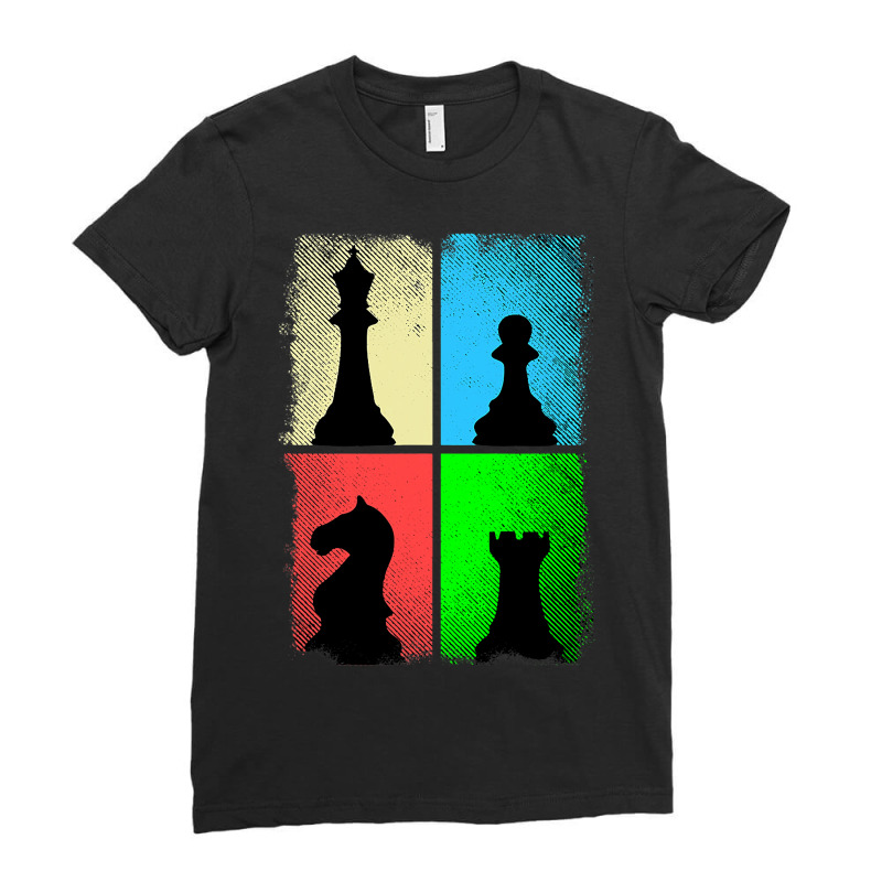 Vintage Chess Piece Retro Chess Player Distressed Ladies Fitted T-Shirt by LamiyaAlejo | Artistshot