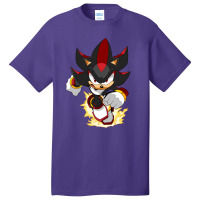 Black Super Hedgehog Running Forward Basic T-shirt | Artistshot