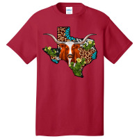 Longhorn Texas Map Basic T-shirt | Artistshot