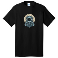 Astronaut Selfie With Moon Basic T-shirt | Artistshot