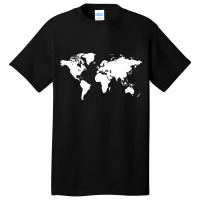 World Map White Basic T-shirt | Artistshot