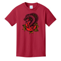 The King Cobra Snake And Rose Basic Youth T-shirt | Artistshot