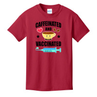 Coffee Lover Caffeinated And Vaccinated Basic Youth T-shirt | Artistshot