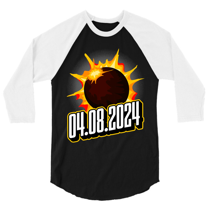 Us Total Partial Eclipse Usa American Totality 04. 3/4 Sleeve Shirt by JanChao | Artistshot