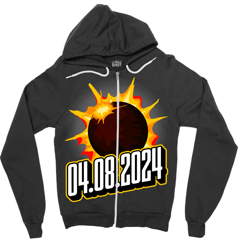 Us Total Partial Eclipse Usa American Totality 04. Zipper Hoodie by JanChao | Artistshot