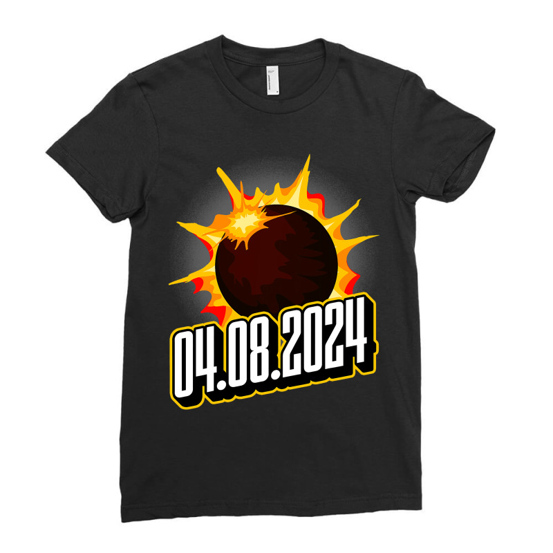 Us Total Partial Eclipse Usa American Totality 04. Ladies Fitted T-Shirt by JanChao | Artistshot