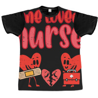 Valentines Day One Loved Nurse Heart Nursing Scrub Graphic T-shirt | Artistshot