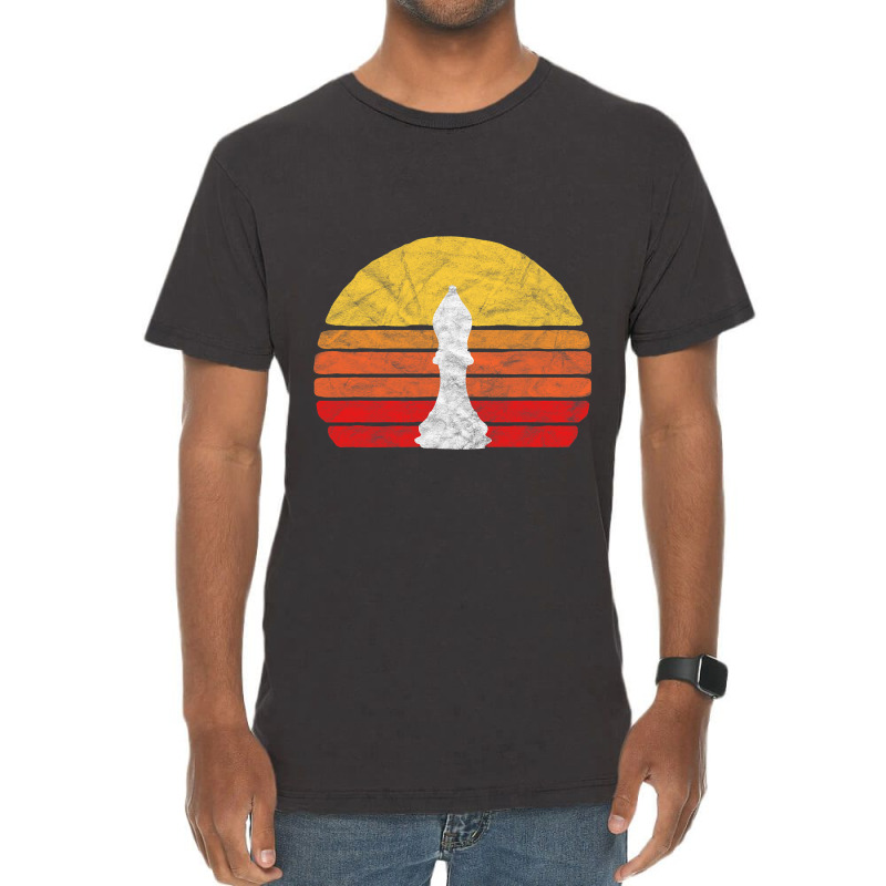 White Bishop Vintage Chess Piece Retro Sunset Dist Vintage T-Shirt by SiddharthaGish | Artistshot