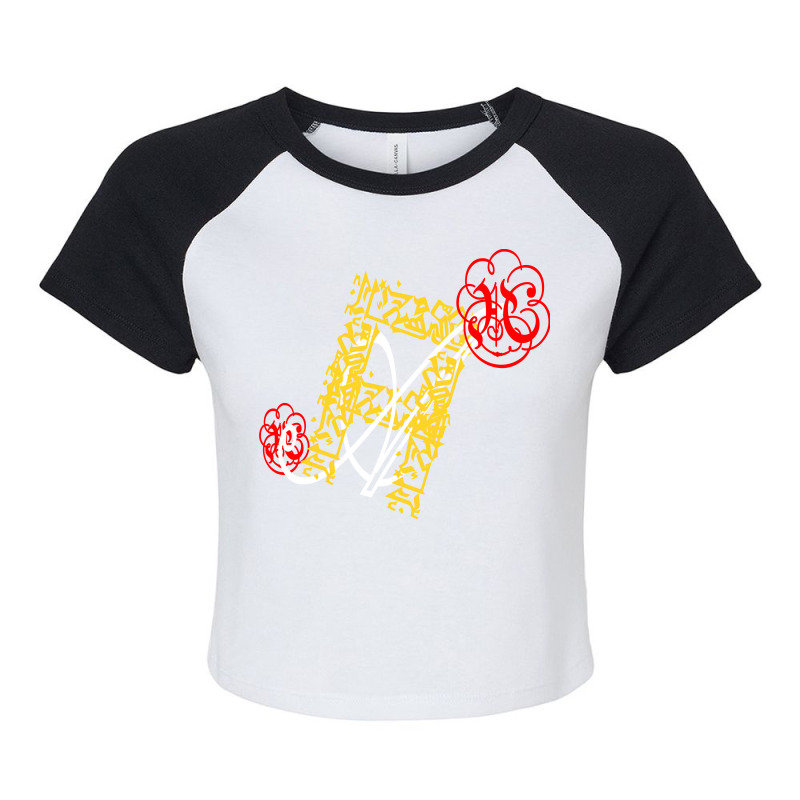 Letter A Raglan Crop Top by nowlam | Artistshot