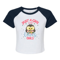 Just A Girl Who Loves Owls For Light Raglan Crop Top | Artistshot