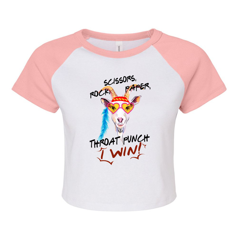 Goat Scissors Rock Paper Throat Punch I Win Raglan Crop Top by hoainv | Artistshot