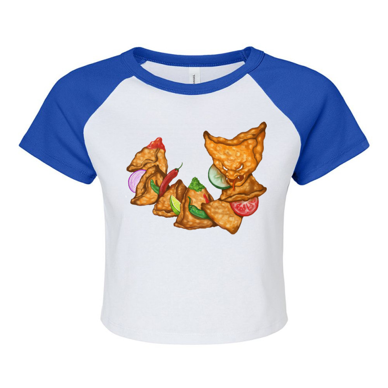 S For Samosa Serpent Snake Raglan Crop Top | Artistshot