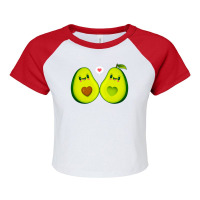 Avocados Love Cute Kawaii Art Raglan Crop Top | Artistshot