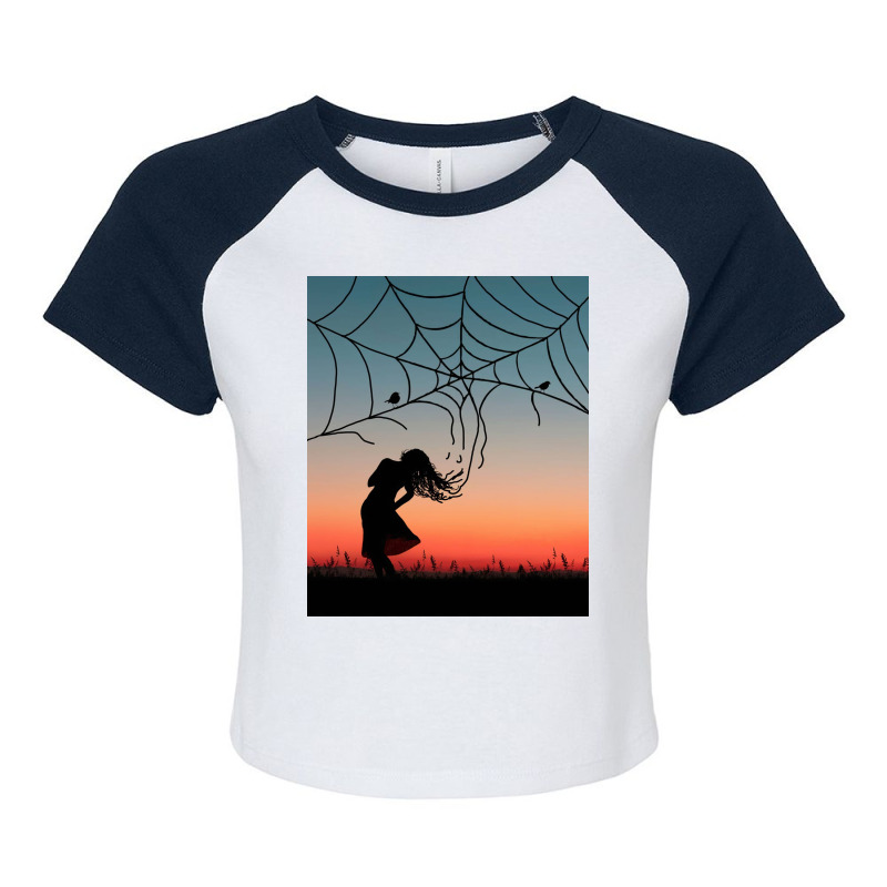 Spider Web Raglan Crop Top | Artistshot