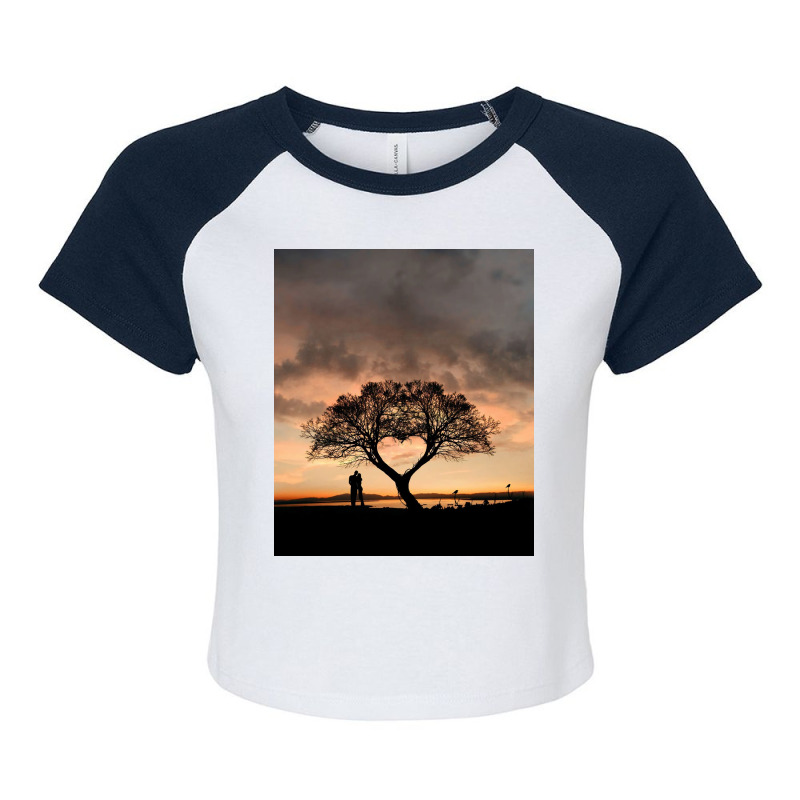 Tree And Heart Raglan Crop Top | Artistshot