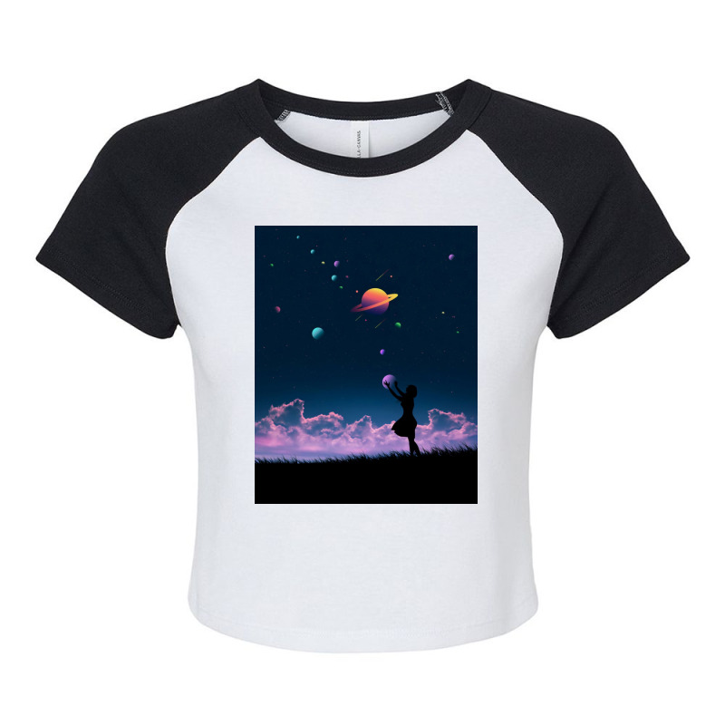 Galaxy Raglan Crop Top | Artistshot