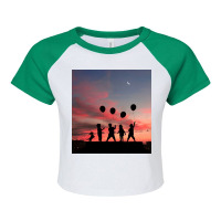 Kids And Balloons Raglan Crop Top | Artistshot