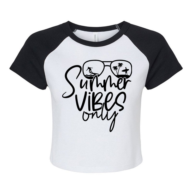 Summer Vibes Only Raglan Crop Top by Purpleblobart | Artistshot