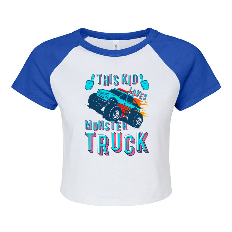 This Kid Loves Monster Truck | Racing Lovers Raglan Crop Top by John Phillips | Artistshot