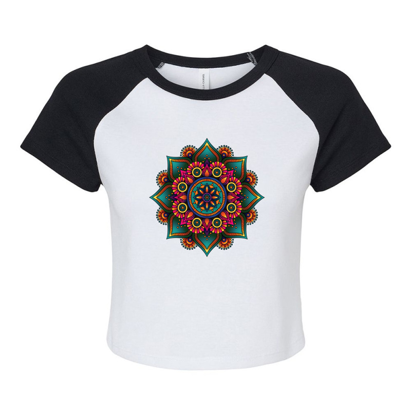 3d Mandala Floral Rangoli Diwali Raglan Crop Top by chris299 | Artistshot