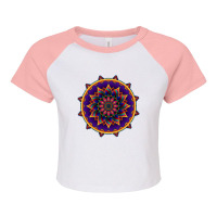 Traditional Diwali 3d Rangoli Art Raglan Crop Top | Artistshot