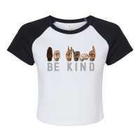 Be Kind Sign Language Raglan Crop Top | Artistshot