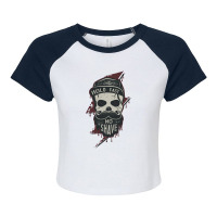 Skull Lightning Raglan Crop Top | Artistshot