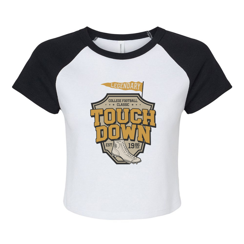 Football Shield Raglan Crop Top by Biraj | Artistshot