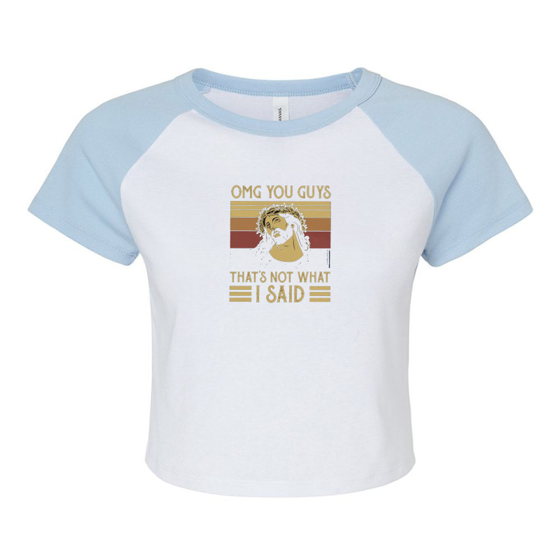 Jesus Raglan Crop Top by Disgus_Thing | Artistshot