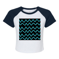 Sky Blue Zigzags Lines Art Raglan Crop Top | Artistshot