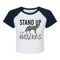 Stand Up For Wolves Raglan Crop Top | Artistshot