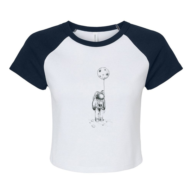 Astronaut Pencil Drawing Raglan Crop Top by coşkun | Artistshot