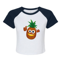 Cute Pineapple Cartoon Raglan Crop Top | Artistshot