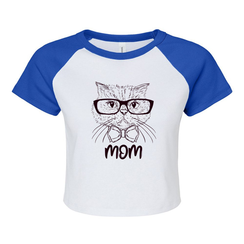 Cat Mom Illustration Raglan Crop Top | Artistshot