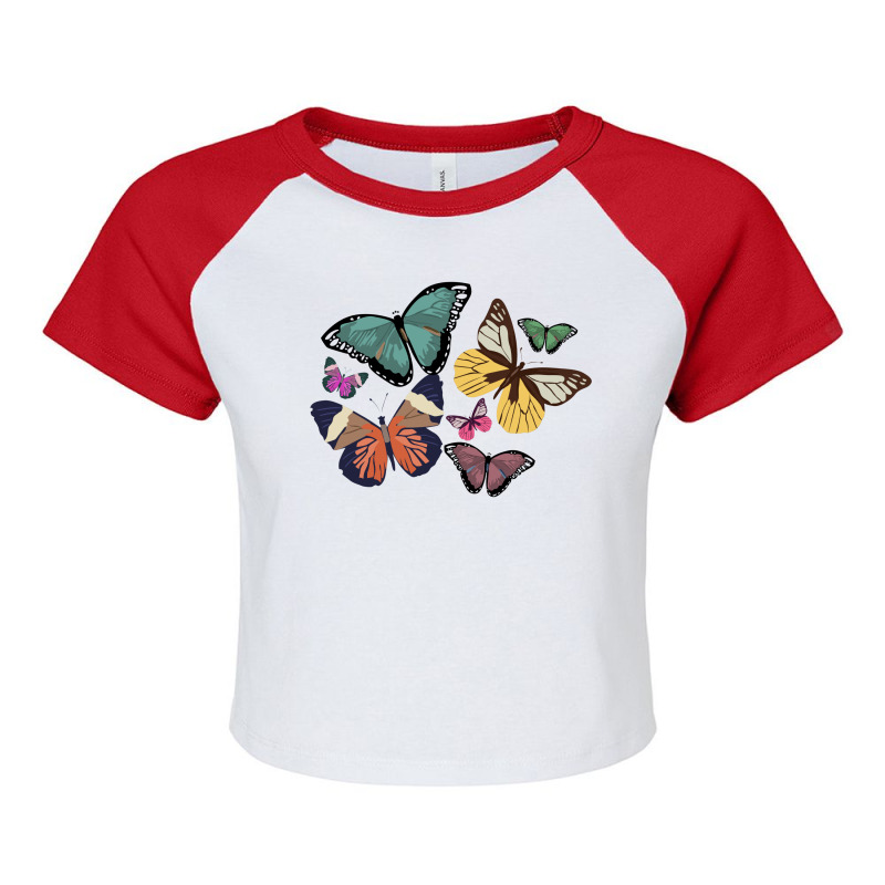 Butterfly Raglan Crop Top by autlu2024 | Artistshot