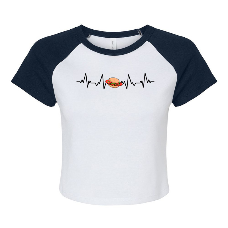 Burger Heartbeart Raglan Crop Top by autlu2024 | Artistshot