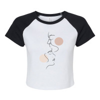 Love Line Art Illustration Raglan Crop Top | Artistshot