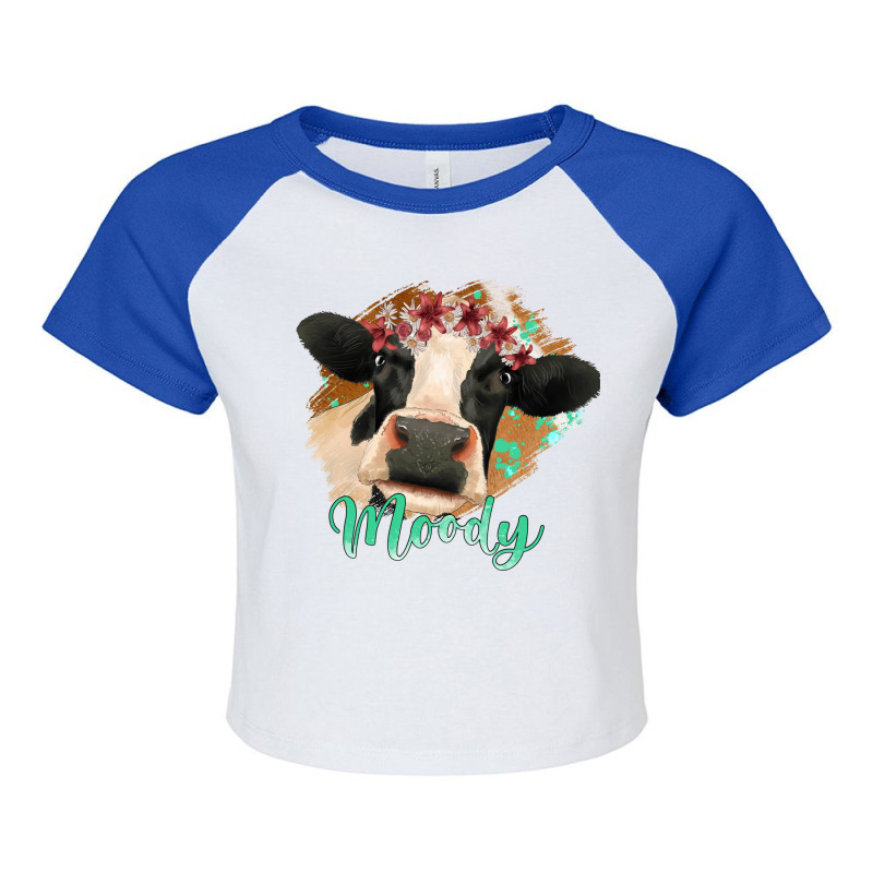 Moody Heifer Raglan Crop Top | Artistshot