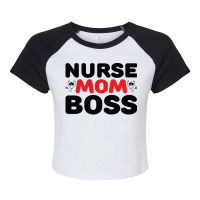 Nurse Mom Boss Raglan Crop Top | Artistshot