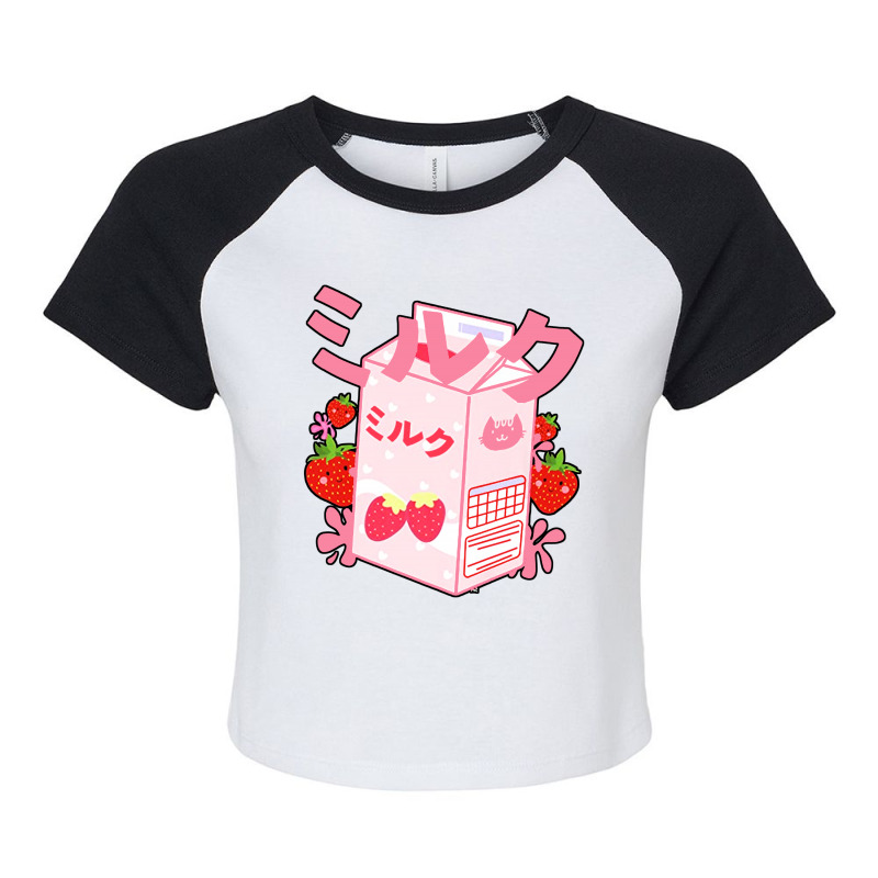 Japanese Kawaii Strawberry Raglan Crop Top by Rosdiana Tees | Artistshot